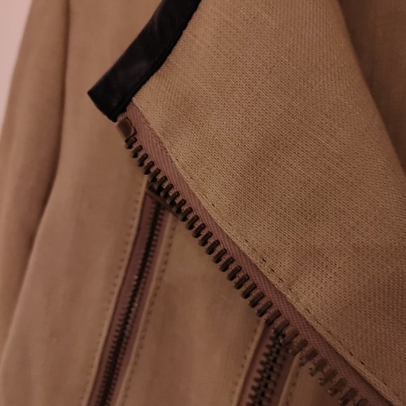 Derek Lam Linen and Leather Moto Jacket - Picture 6 of 9